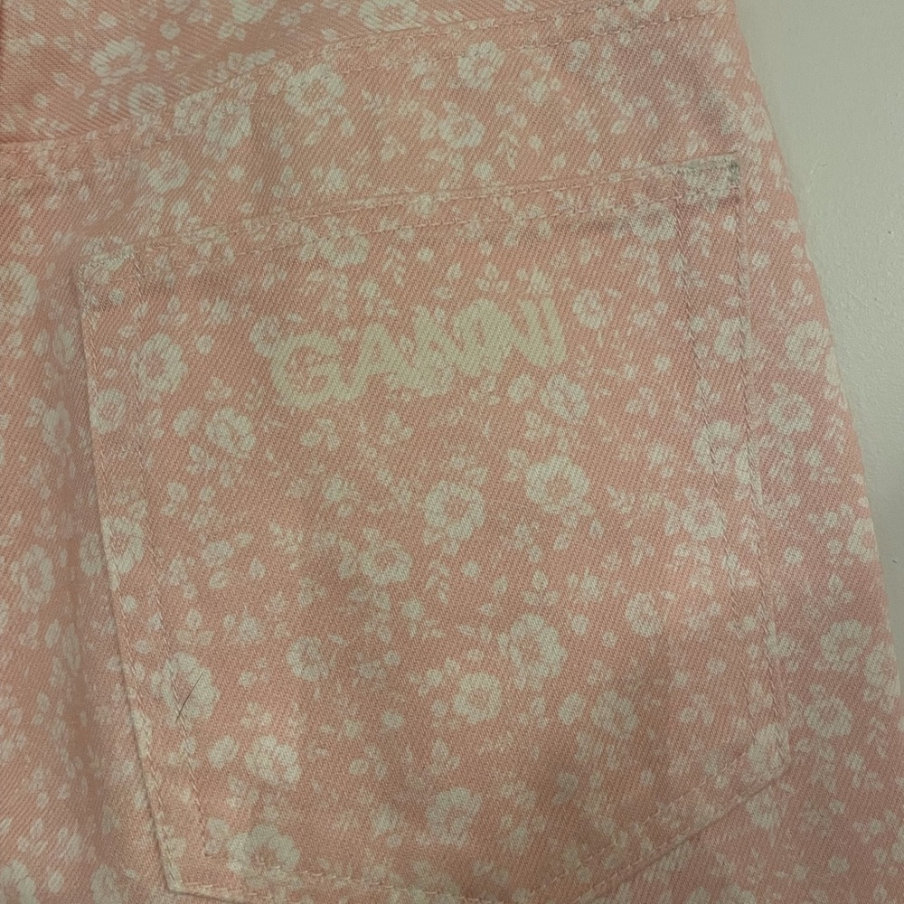 GANNI floral-print high-rise wide-leg jeans - Picture 6 of 8